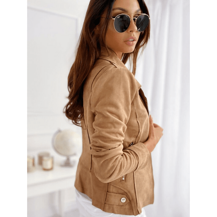 Nellie | Women's Slim-Fit Suede Moto Jacket