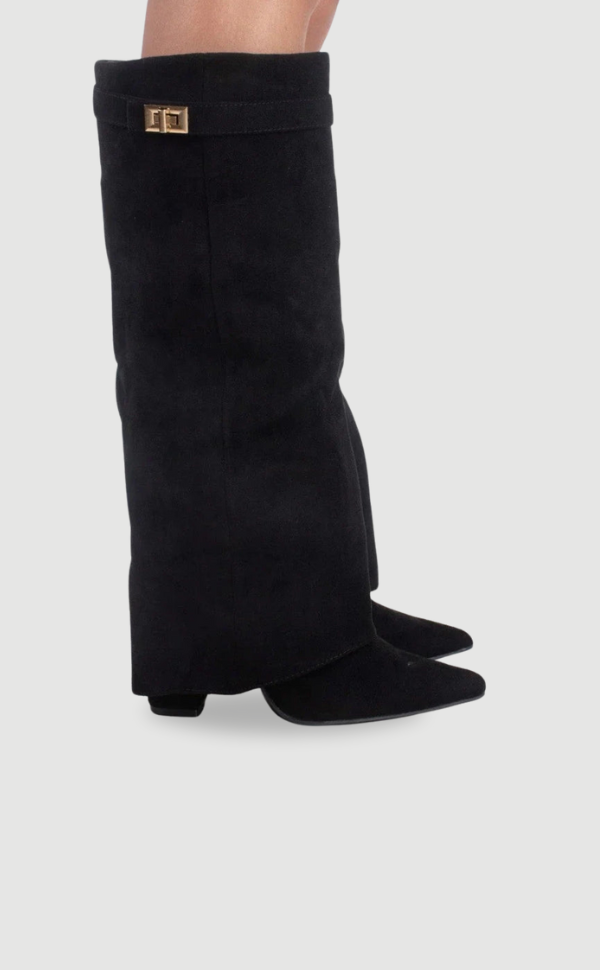 Harlow | Women's Faux Suede Knee-High Shark Boots