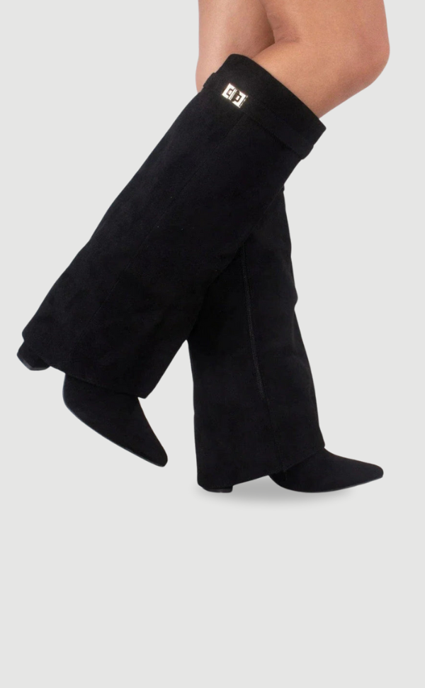 Harlow | Women's Faux Suede Knee-High Shark Boots