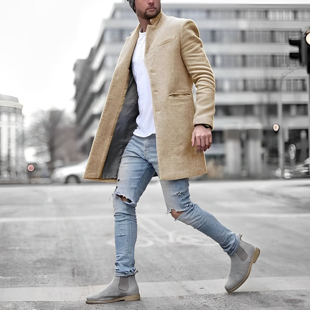 Oliver | Men's Timeless Stand-Collar Overcoat