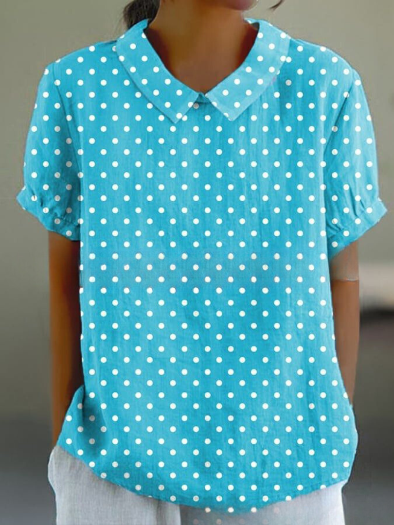 Liana | Women's Vintage Floral Linen Blouse