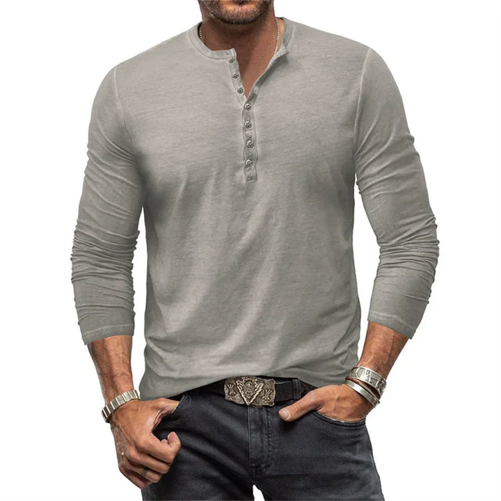 Cooper | Men's Casual Slim-Fit Cotton Henley Shirt
