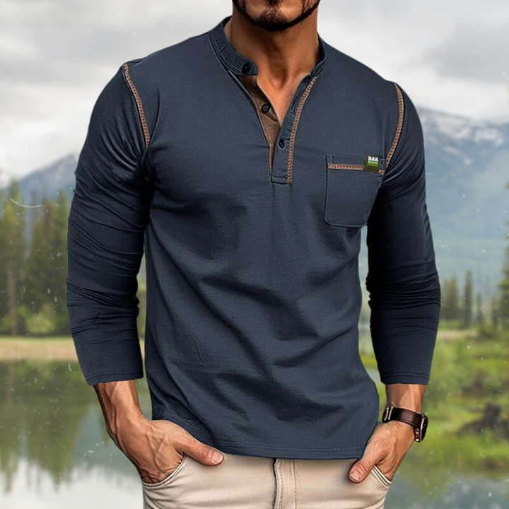 Harvey | Men's Classic Slim-Fit Henley Shirt