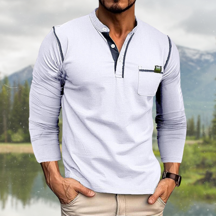 Harvey | Men's Classic Slim-Fit Henley Shirt