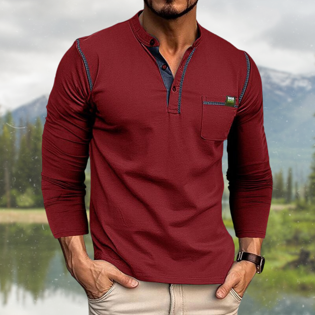 Harvey | Men's Classic Slim-Fit Henley Shirt