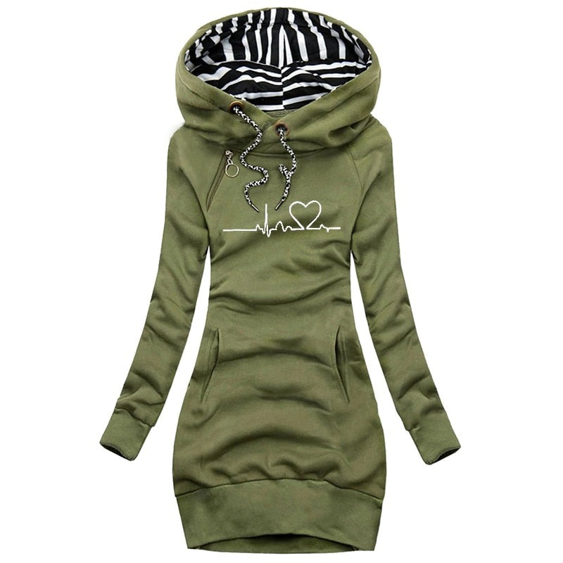 Madison | Women's Graphic Print Hooded Sweaterdress