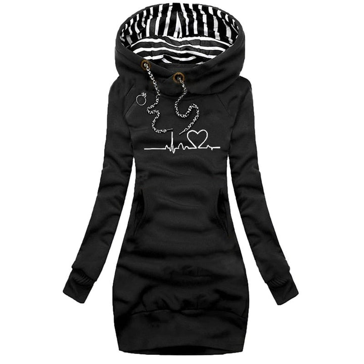 Madison | Women's Graphic Print Hooded Sweaterdress