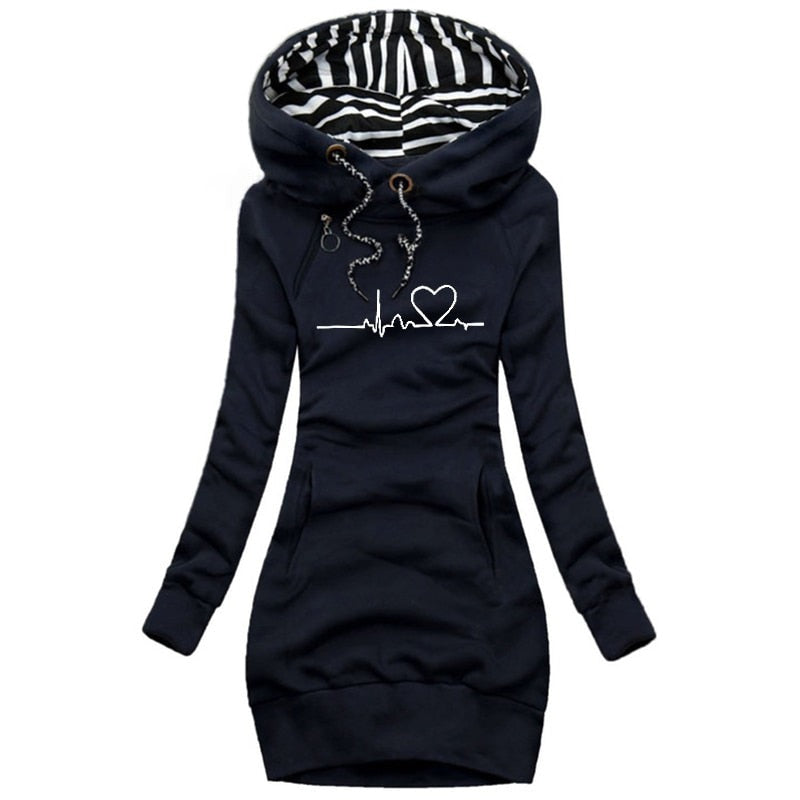 Madison | Women's Graphic Print Hooded Sweaterdress