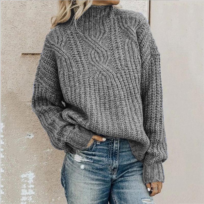 Lucy | Women's Cozy Cable-Knit High-Neck Sweater