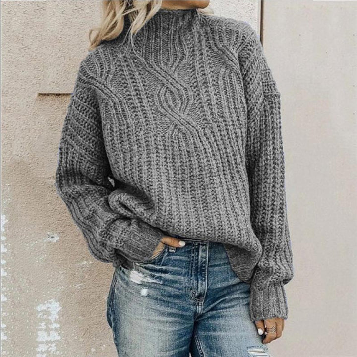 Lucy | Women's Cozy Cable-Knit High-Neck Sweater