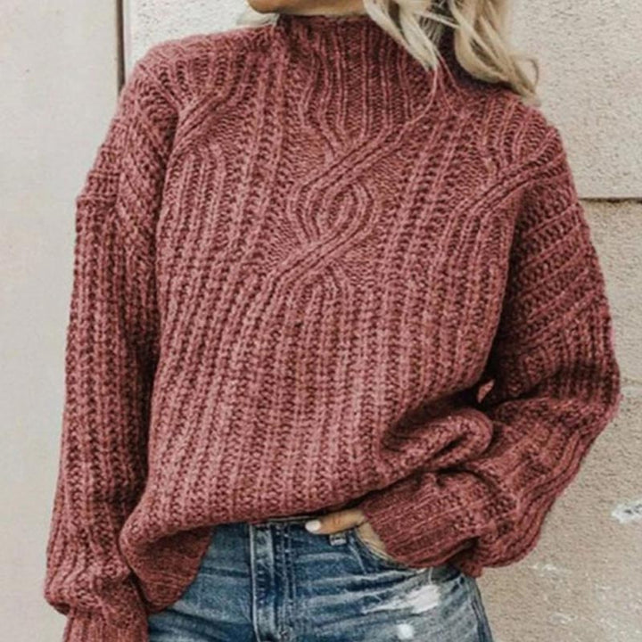 Lucy | Women's Cozy Cable-Knit High-Neck Sweater