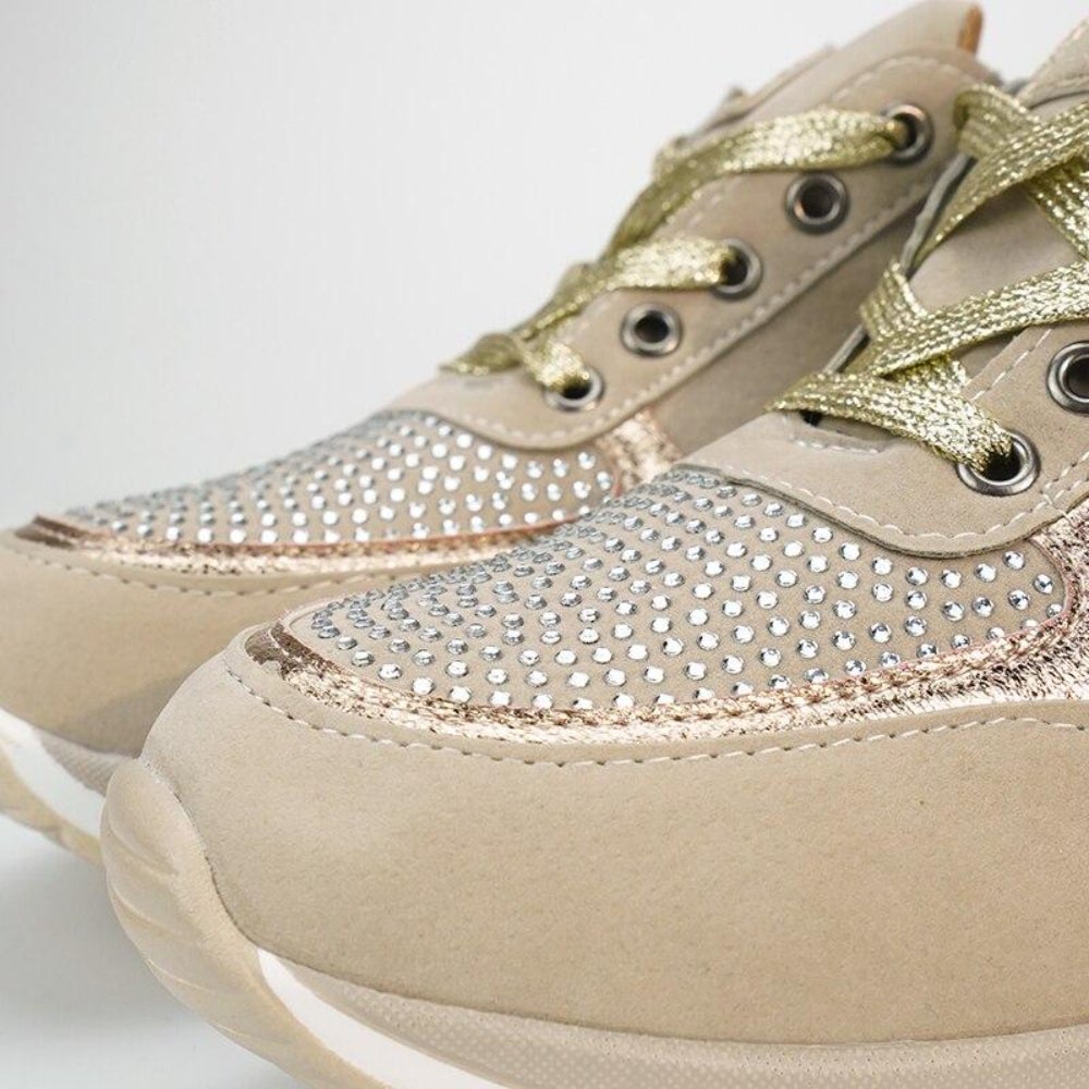 Kelly | Women's Sparkly Platform Lace-Up Sneakers