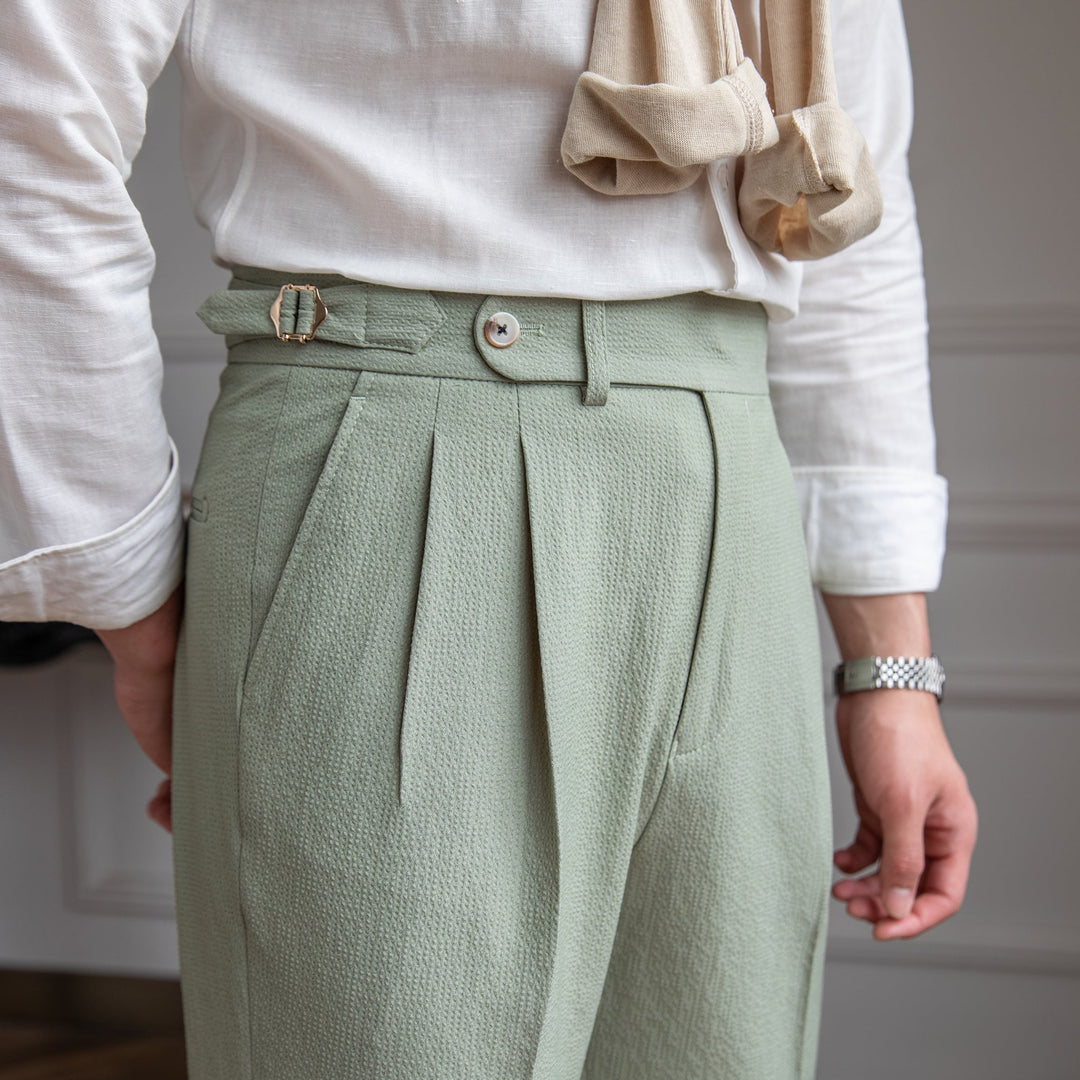 Marcus | Men's Tailored High-Waist Pleated Trousers