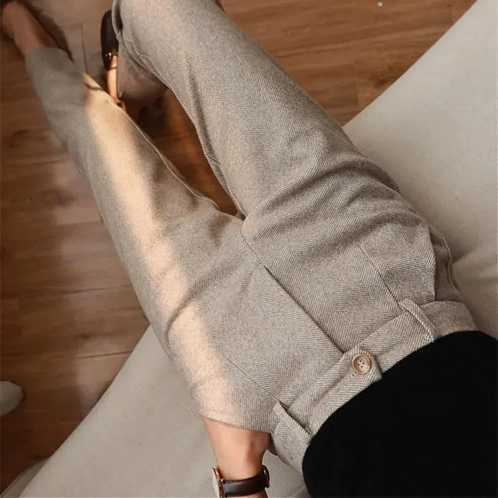 Elton | Men's Tailored Herringbone Wool Trousers