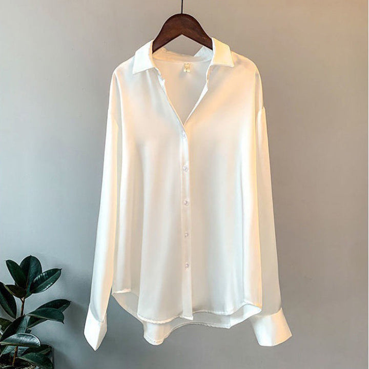 Jessica | Women's Elegant Long-Sleeve Satin Blouse
