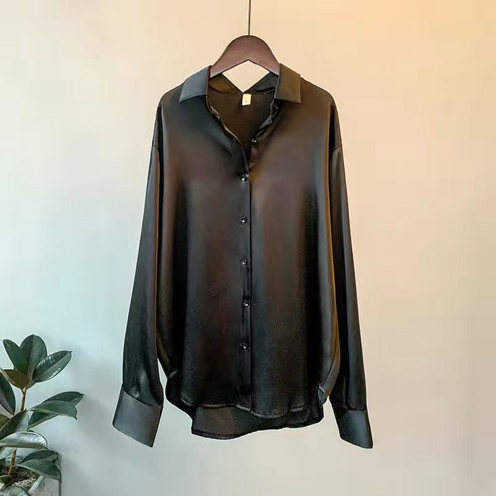 Jessica | Women's Elegant Long-Sleeve Satin Blouse