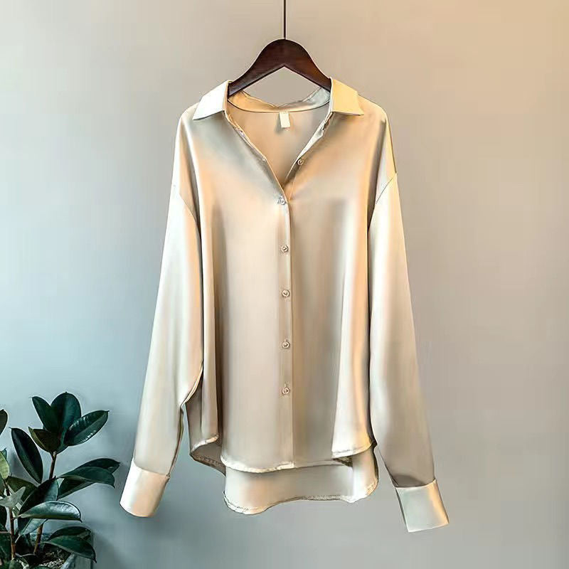 Jessica | Women's Elegant Long-Sleeve Satin Blouse