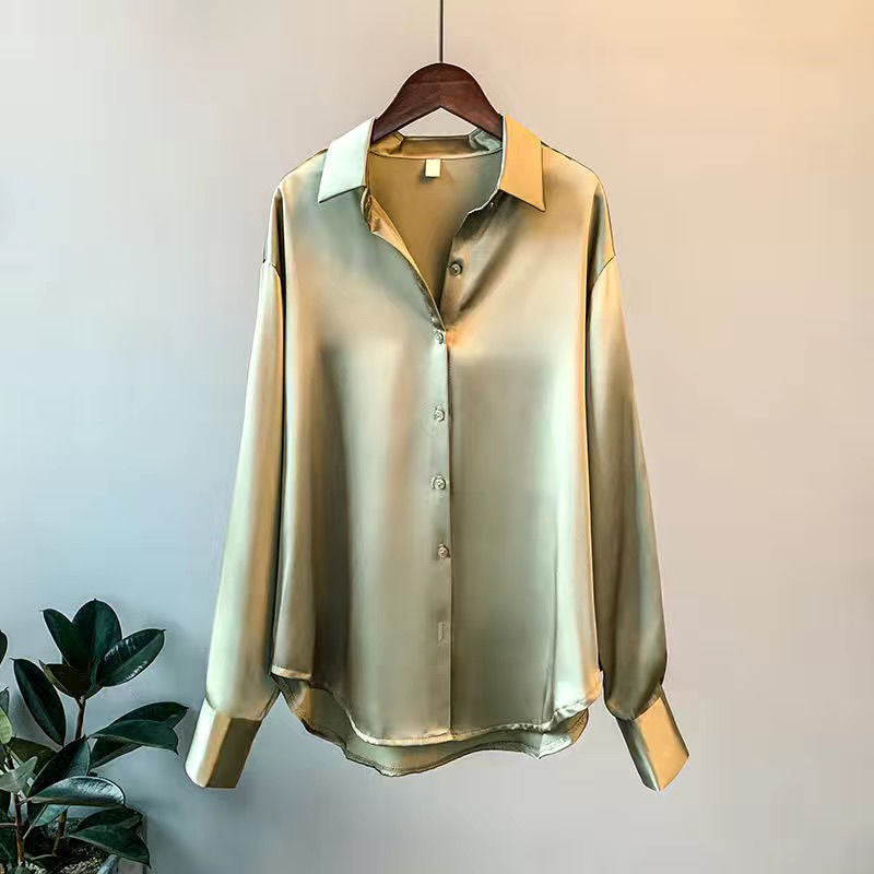 Jessica | Women's Elegant Long-Sleeve Satin Blouse