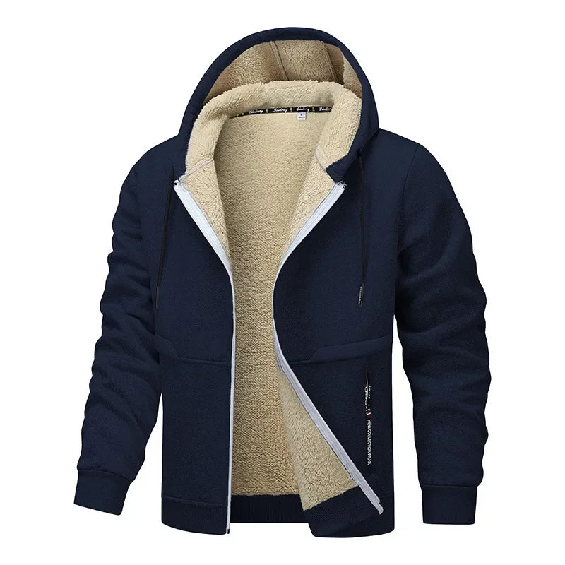 Mavric | Men's Warm Hooded Full-Zip Fleece Winter Jacket