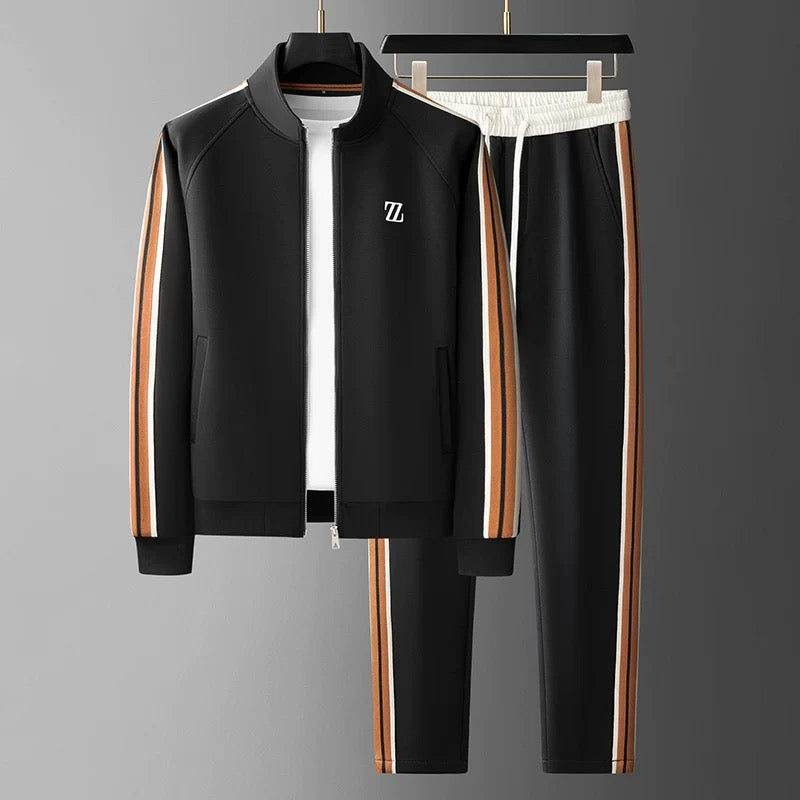Spencer | Men's Sporty Stripe Zip Tracksuit Set