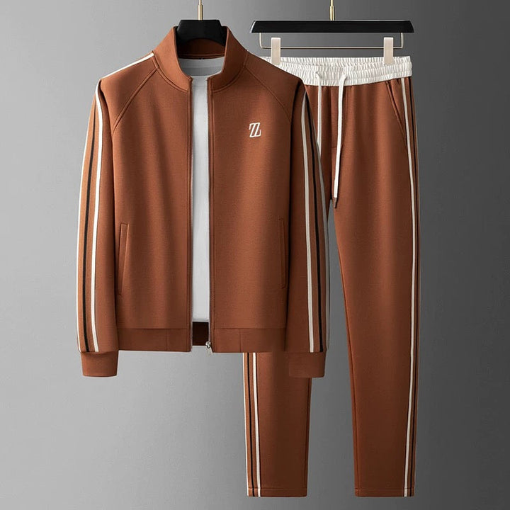 Spencer | Men's Sporty Stripe Zip Tracksuit Set