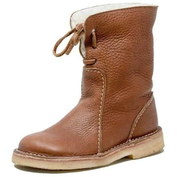 June | Women's Cozy Wool-Lined Leather Winter Boots