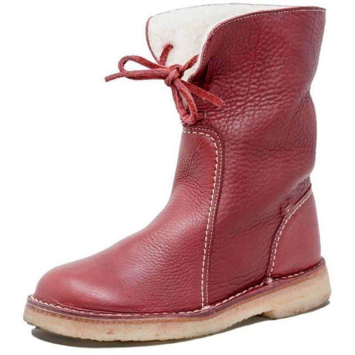 June | Women's Cozy Wool-Lined Leather Winter Boots