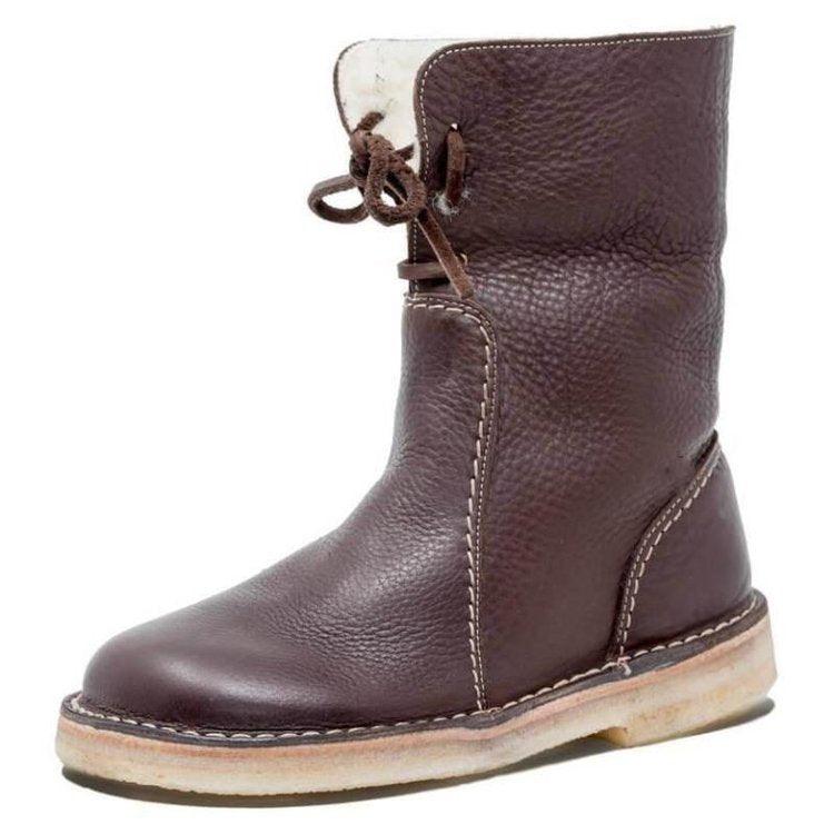 June | Women's Cozy Wool-Lined Leather Winter Boots