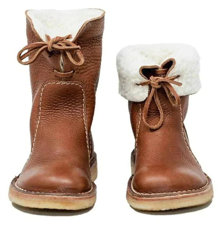 June | Women's Cozy Wool-Lined Leather Winter Boots