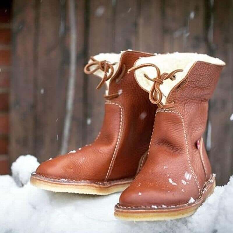 June | Women's Cozy Wool-Lined Leather Winter Boots