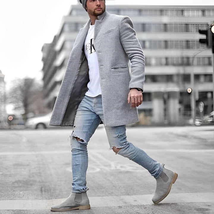 Oliver | Men's Timeless Stand-Collar Overcoat