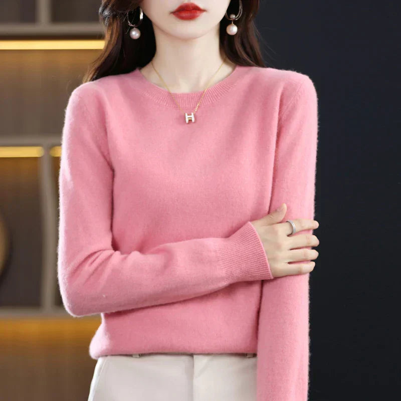 Ivory | Women's Premium Cashmere Crewneck Sweater