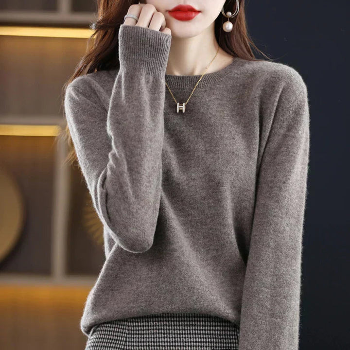 Ivory | Women's Premium Cashmere Crewneck Sweater
