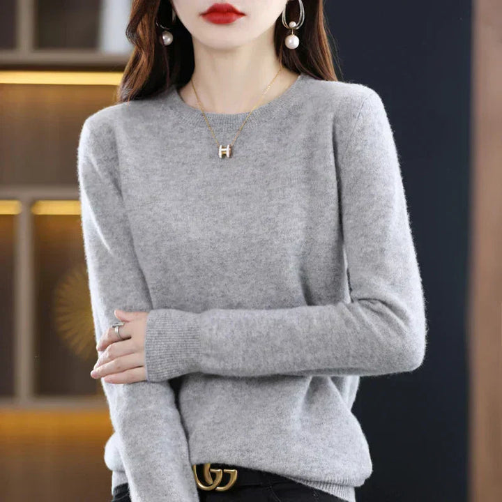 Ivory | Women's Premium Cashmere Crewneck Sweater