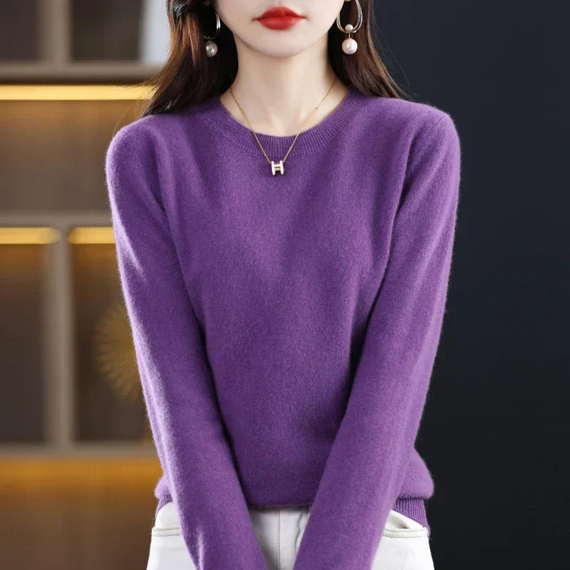Ivory | Women's Premium Cashmere Crewneck Sweater
