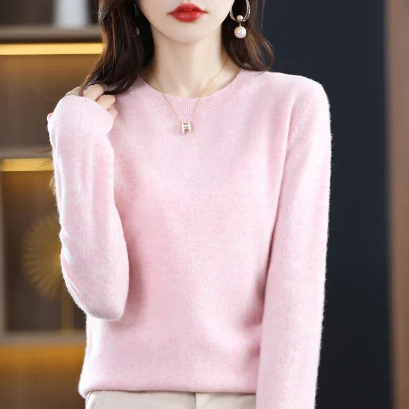 Ivory | Women's Premium Cashmere Crewneck Sweater