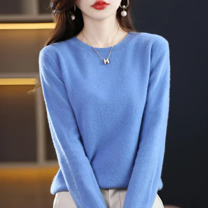 Ivory | Women's Premium Cashmere Crewneck Sweater