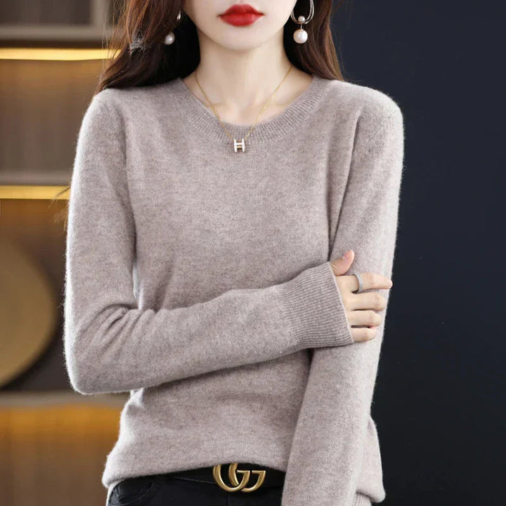 Ivory | Women's Premium Cashmere Crewneck Sweater