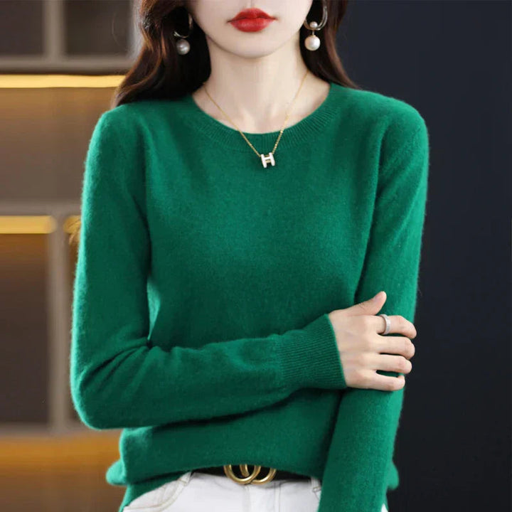 Ivory | Women's Premium Cashmere Crewneck Sweater