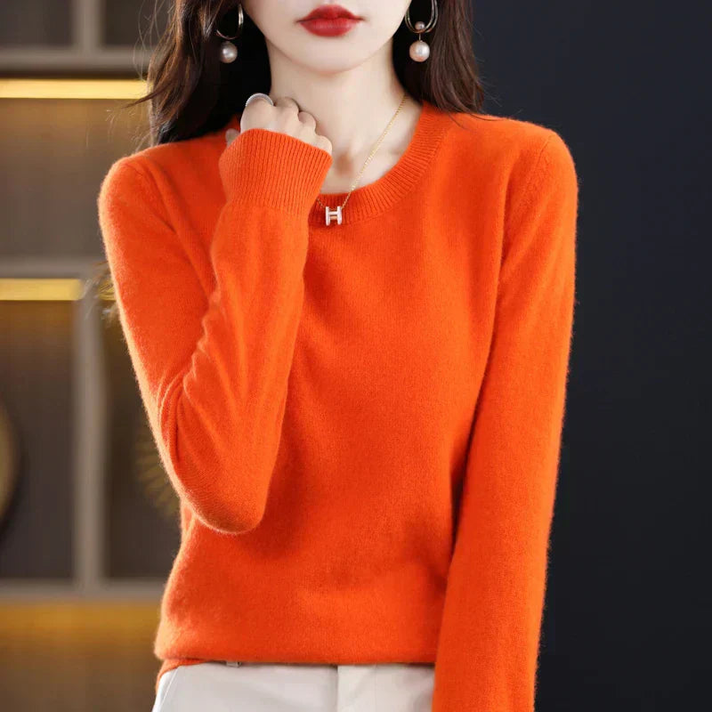 Ivory | Women's Premium Cashmere Crewneck Sweater