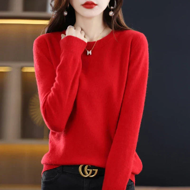 Ivory | Women's Premium Cashmere Crewneck Sweater