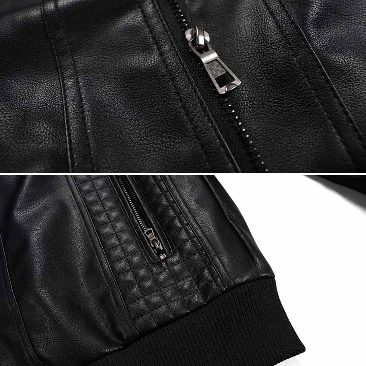 Xander | Men's Hooded Leather Bomber Jacket