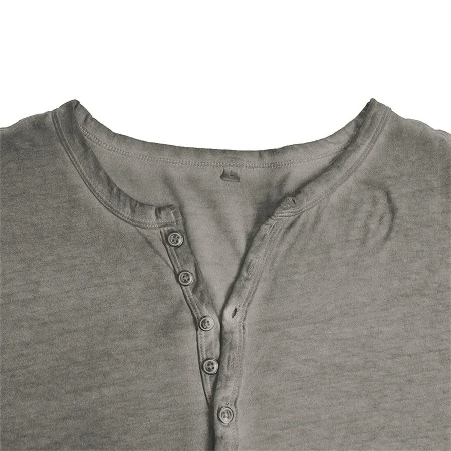 Cooper | Men's Casual Slim-Fit Cotton Henley Shirt