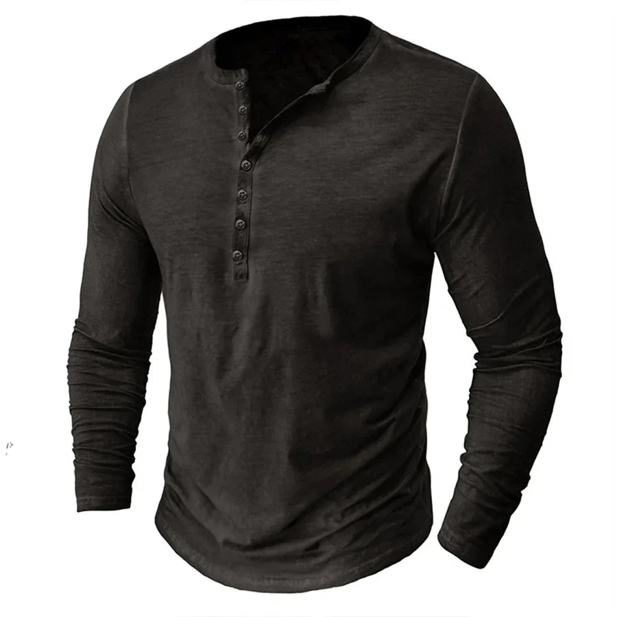 Cooper | Men's Casual Slim-Fit Cotton Henley Shirt