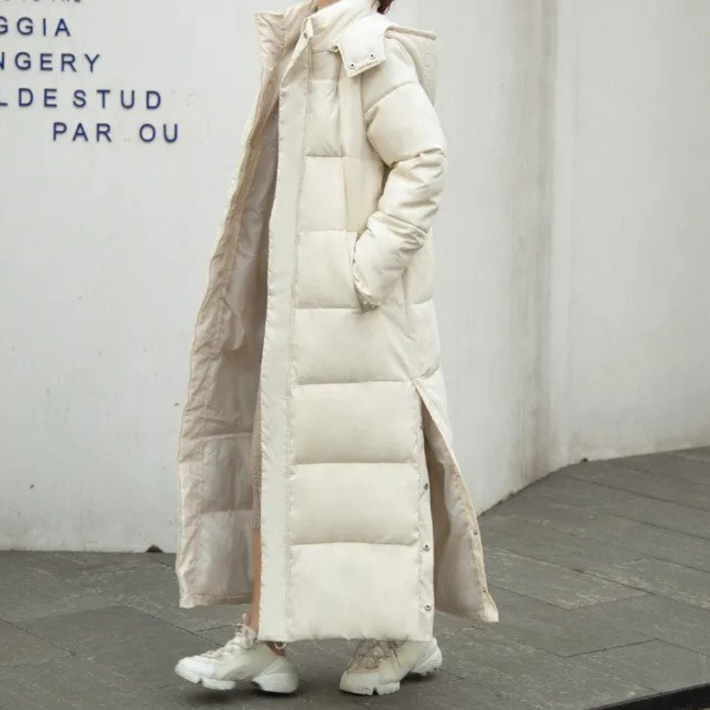 Astrid | Women's Warm Longline Hooded Puffer Jacket