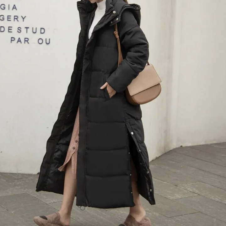 Astrid | Women's Warm Longline Hooded Puffer Jacket