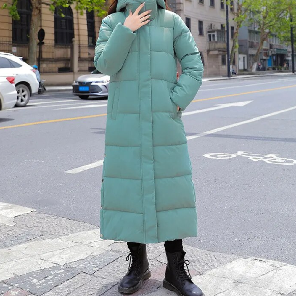 Astrid | Women's Warm Longline Hooded Puffer Jacket