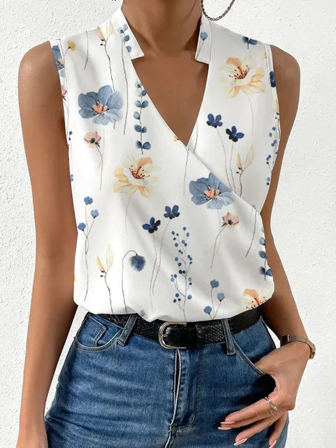 Carla | Women's Chic V-neck Sleeveless Summer Top