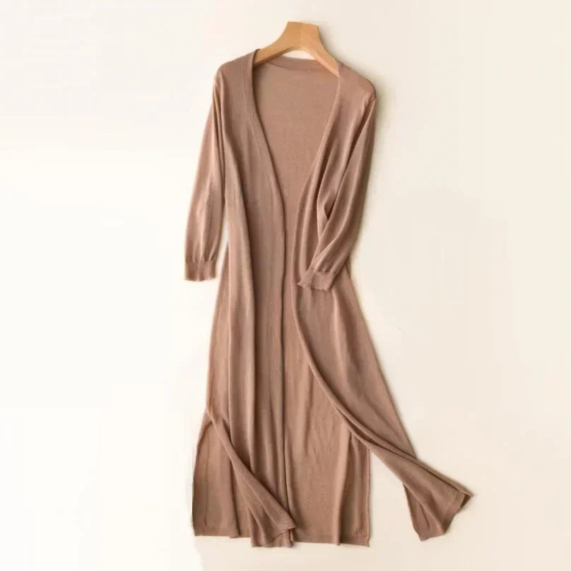 Vera | Women's Lightweight Long Open-Front Cardigan