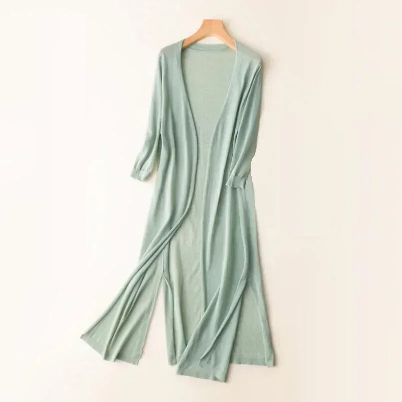 Vera | Women's Lightweight Long Open-Front Cardigan